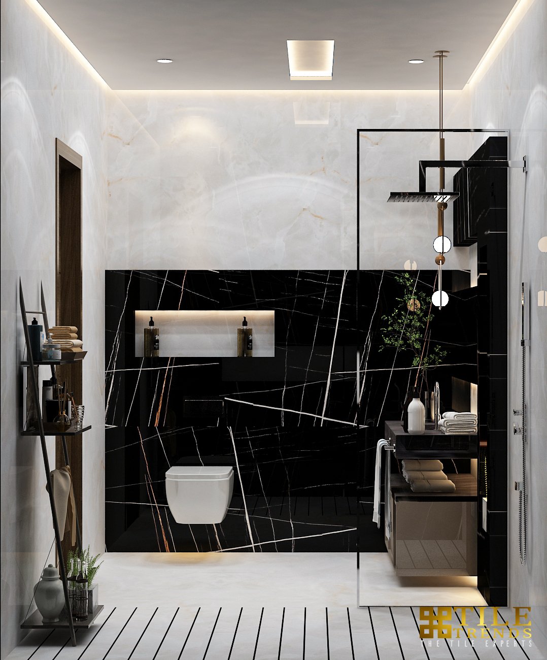 Black and white bathroom