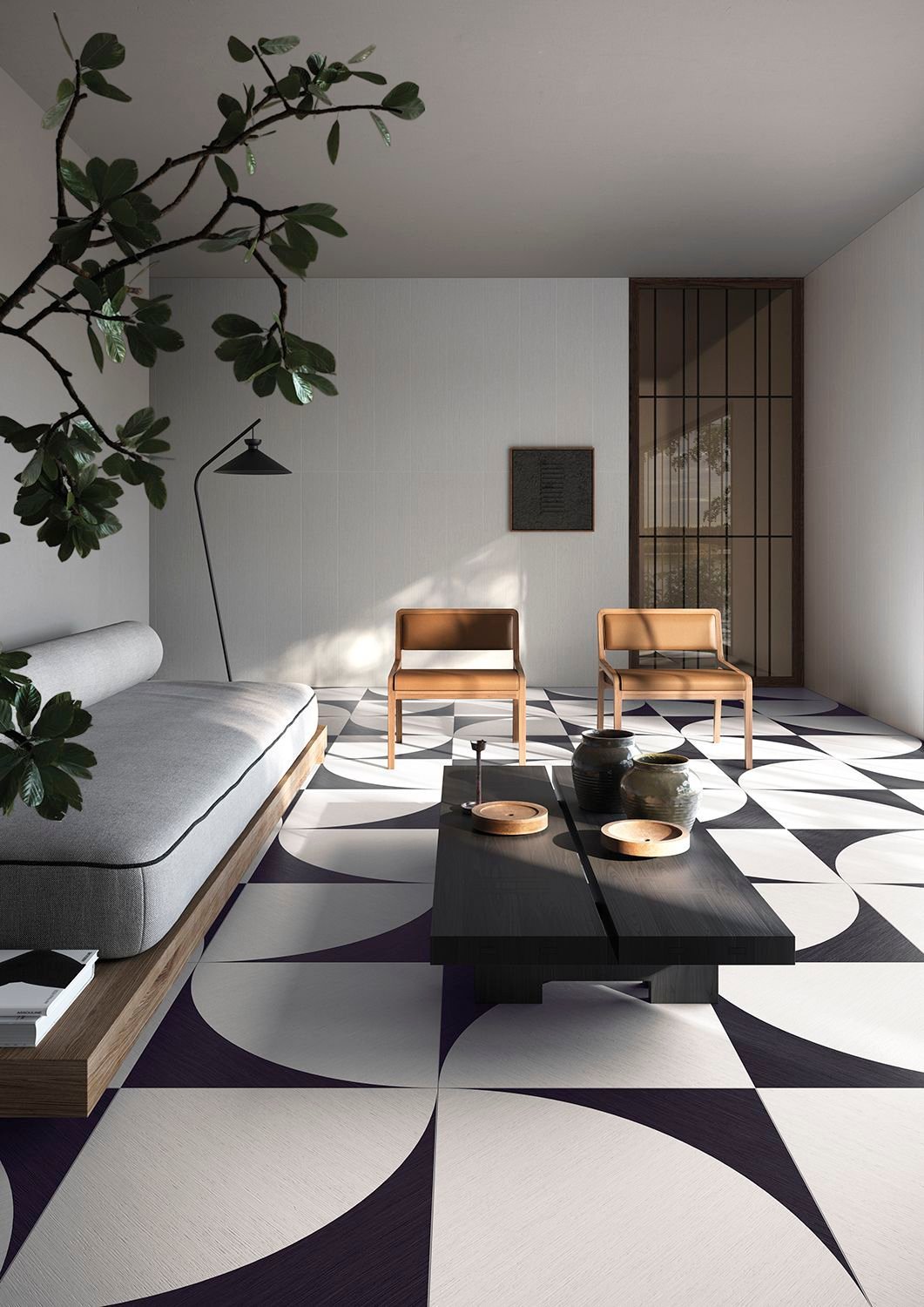 Living room stone tile